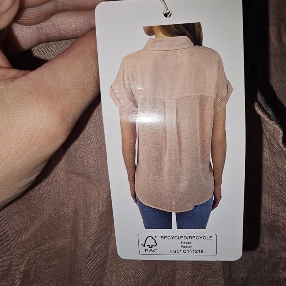 Jachs Girlfriend Linen Blend Tie-front Shirt - Picture 4 of 4